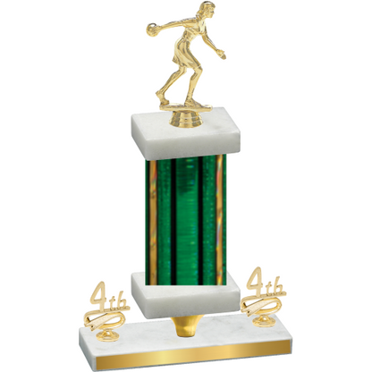 Premium Single Green Glacier Fourth Place Bowling Trophy