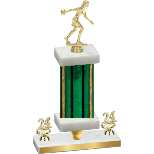Premium Single Green Glacier Year Bowling Trophy