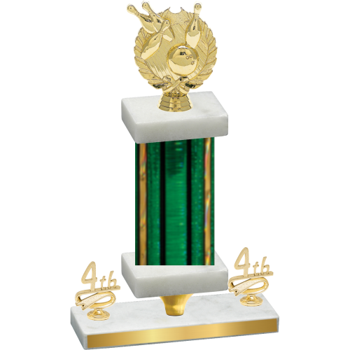 Premium Single Green Glacier Fourth Place Bowling Trophy