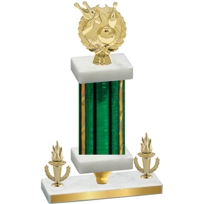 Premium Single Green Glacier Victory Bowling Trophy