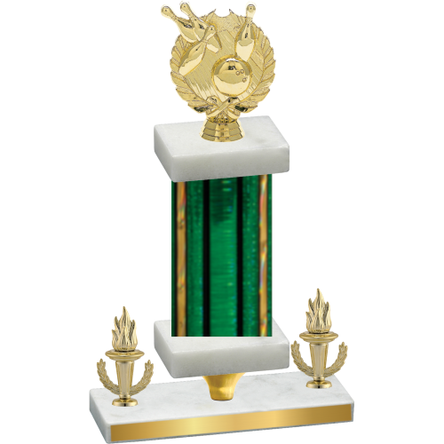 Premium Single Green Glacier Victory Bowling Trophy