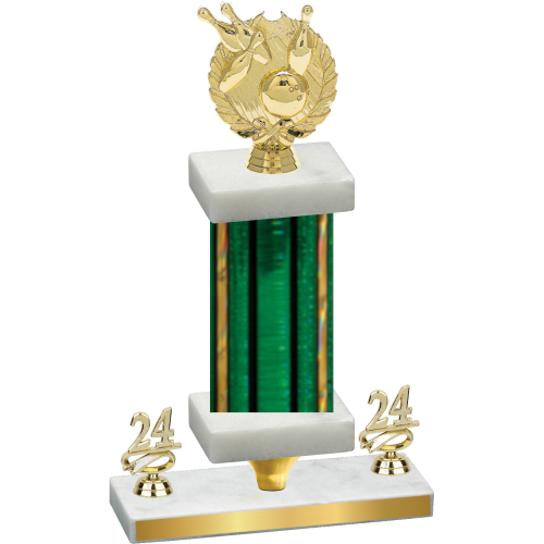 Premium Single Green Glacier Year Bowling Trophy