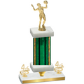 Premium Single Green Glacier Fourth Place Volleyball Trophy