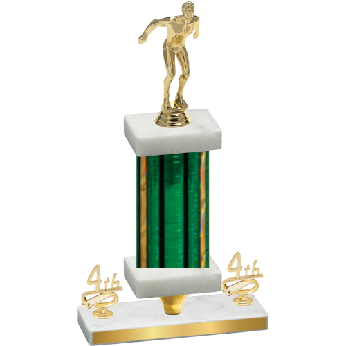 Premium Single Green Glacier Fourth Place Swimming Trophy