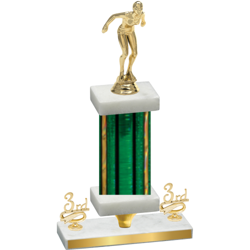 Premium Single Green Glacier Third Place Tennis Trophy
