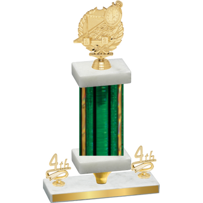 Premium Single Green Glacier Fourth Place Swimming Trophy