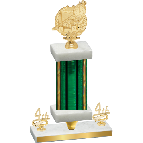 Premium Single Green Glacier Fourth Place Swimming Trophy