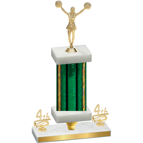 Premium Single Green Glacier Fourth Place Cheerleading Trophy
