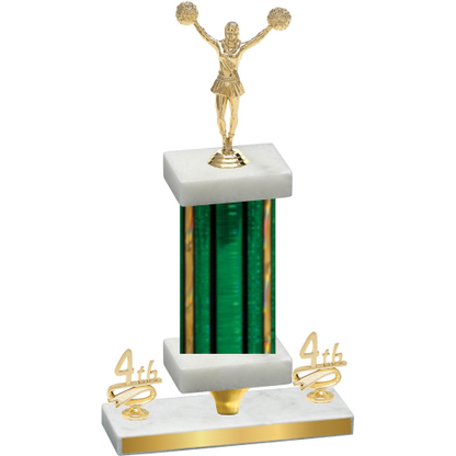 Premium Single Green Glacier Fourth Place Cheerleading Trophy