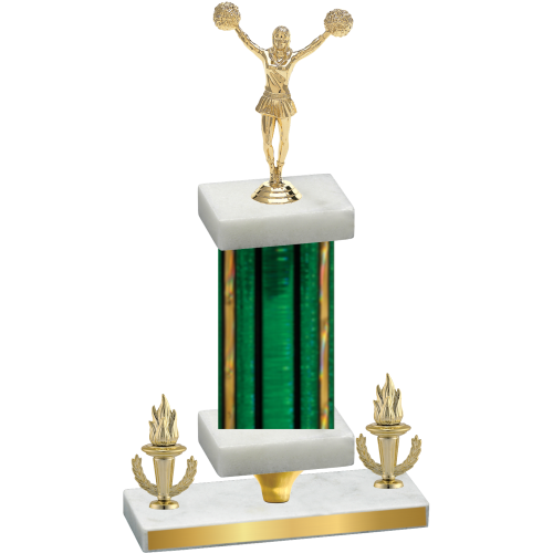 Premium Single Green Glacier Victory Cheerleading Trophy