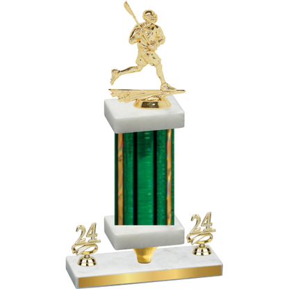 Premium Single Green Glacier Year Lacrosse Trophy