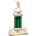 Premium Single Green Glacier Second Place Lacrosse Trophy