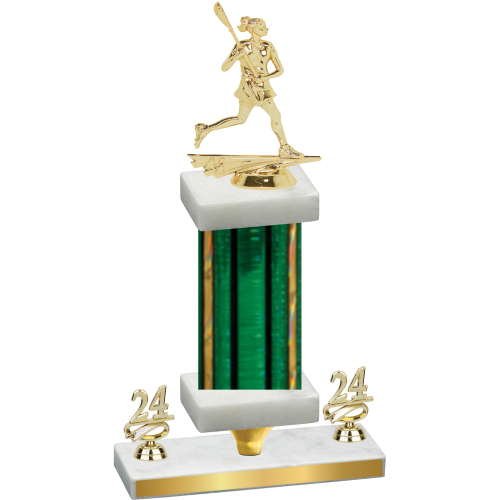 Premium Single Green Glacier Year Lacrosse Trophy