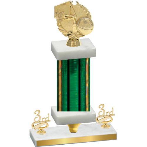 Premium Single Green Glacier Third Place Basketball Trophy