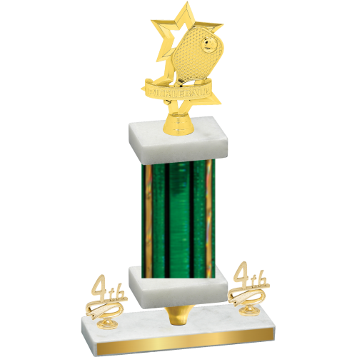 Premium Single Green Glacier Fourth Place Pickleball Trophy
