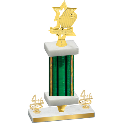 Premium Single Green Glacier Fourth Place Pickleball Trophy