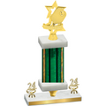 Premium Single Green Glacier Year Pickleball Trophy