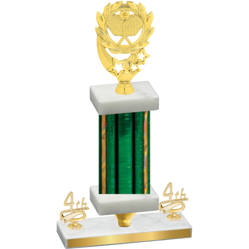 Premium Single Green Glacier Fourth Place Pickleball Trophy