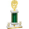 Premium Single Green Glacier Year Pickleball Trophy