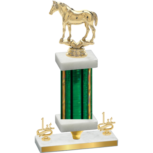 Premium Single Green Glacier First Place Horses Trophy