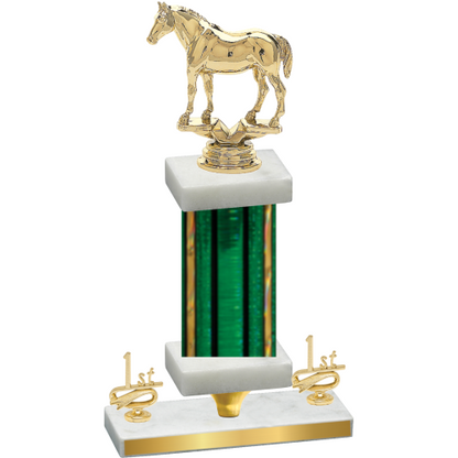 Premium Single Green Glacier First Place Horses Trophy