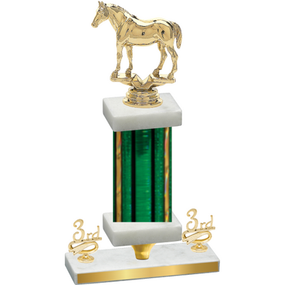 Premium Single Green Glacier Third Place Horses Trophy