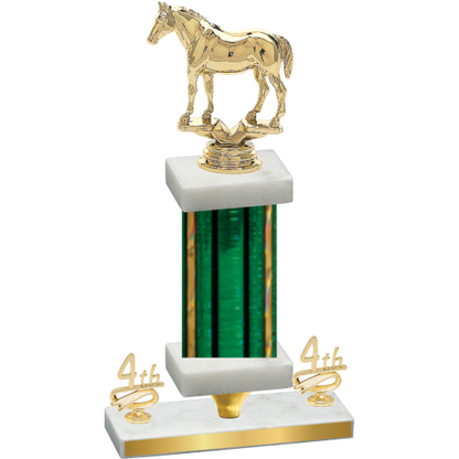 Premium Single Green Glacier Fourth Place Horses Trophy