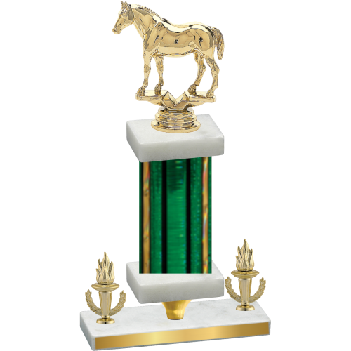 Premium Single Green Glacier Victory Horses Trophy