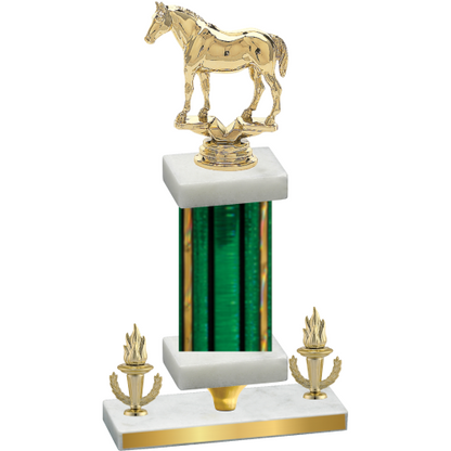 Premium Single Green Glacier Victory Horses Trophy