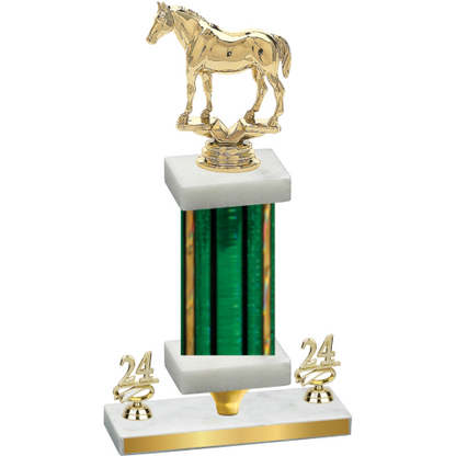 Premium Single Green Glacier Year Horses Trophy