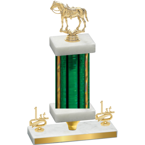 Premium Single Green Glacier First Place Horses Trophy