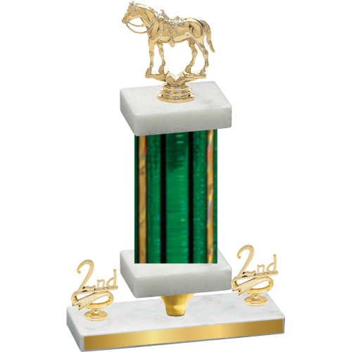 Premium Single Green Glacier Second Place Horses Trophy