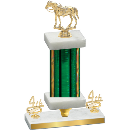Premium Single Green Glacier Fourth Place Horses Trophy