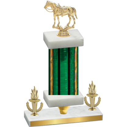 Premium Single Green Glacier Victory Horses Trophy