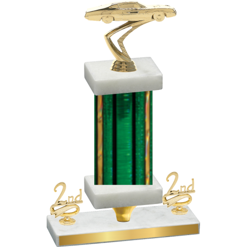 Premium Single Green Glacier Second Place Cars Trophy