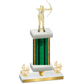 Premium Single Green Glacier Fourth Place Archery Trophy