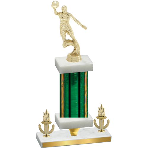 Premium Single Green Glacier Victory Basketball Trophy