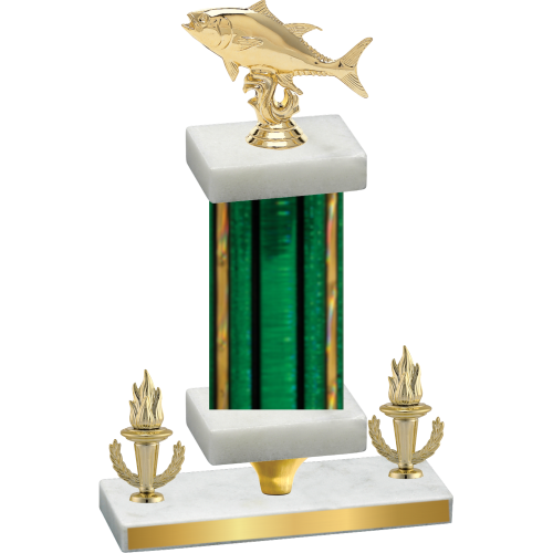Premium Single Green Glacier Victory Fishing Trophy