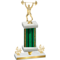 Premium Single Green Glacier Fourth Place Weights Trophy