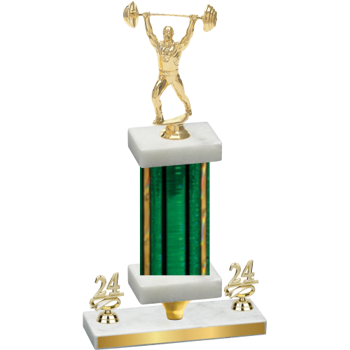Premium Single Green Glacier Year Weights Trophy