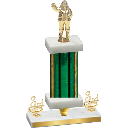 Premium Single Green Glacier Third Place Holiday Trophy