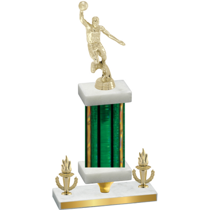Premium Single Green Glacier Victory Basketball Trophy