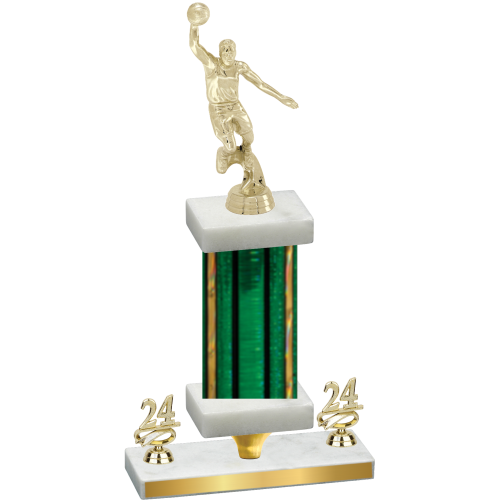 Premium Single Green Glacier Year Basketball Trophy