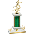 Premium Single Green Glacier First Place Flag Football Trophy