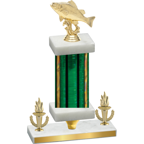 Premium Single Green Glacier Victory Fishing Trophy