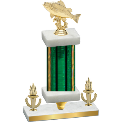 Premium Single Green Glacier Victory Fishing Trophy