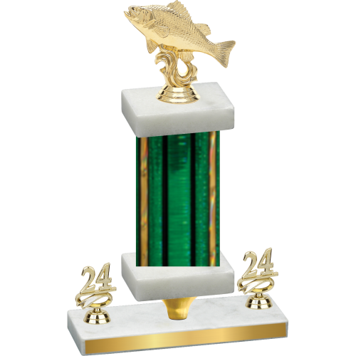Premium Single Green Glacier Year Fishing Trophy