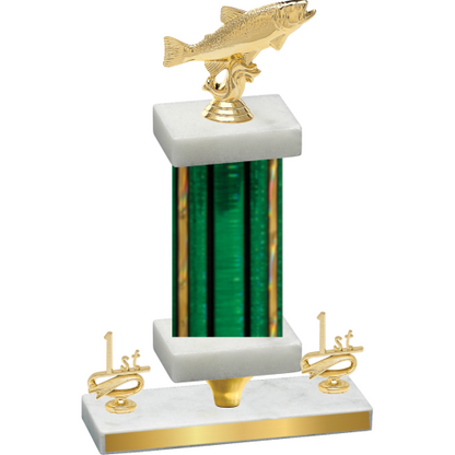 Premium Single Green Glacier First Place Fishing Trophy