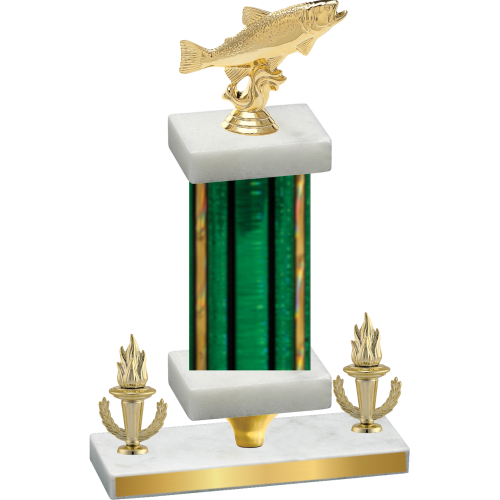 Premium Single Green Glacier Victory Fishing Trophy