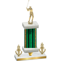 Premium Single Green Glacier Victory Golf Trophy